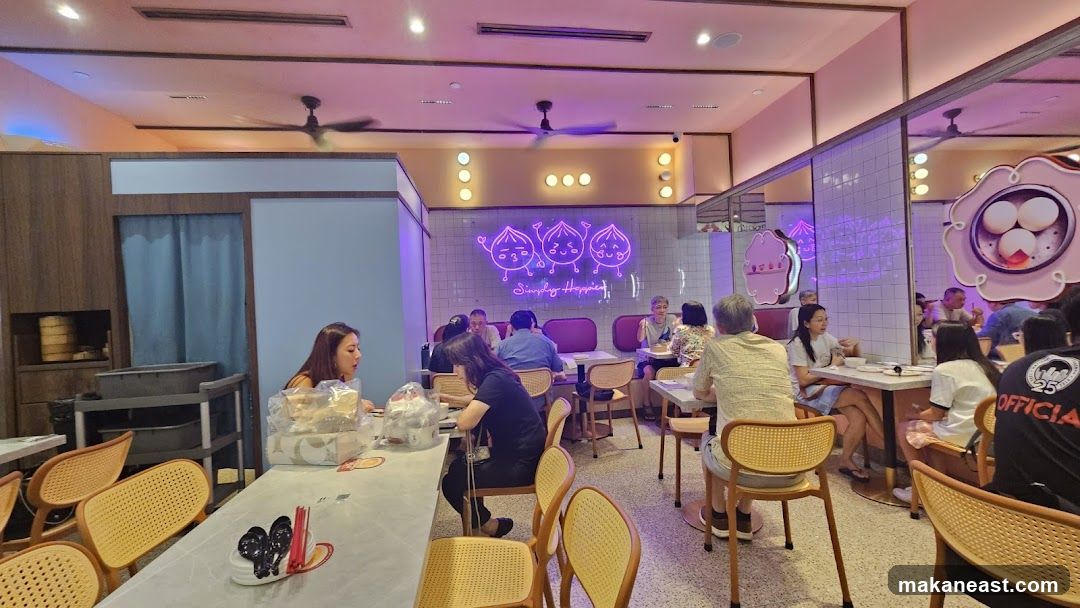 Restaurant Interior with Neon Sign