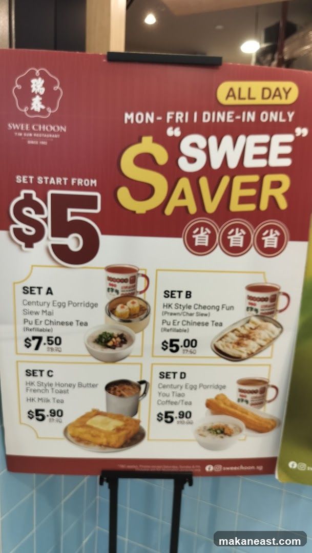 Swee Saver Menu