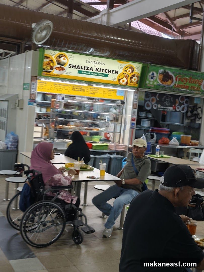 Food stall with customers