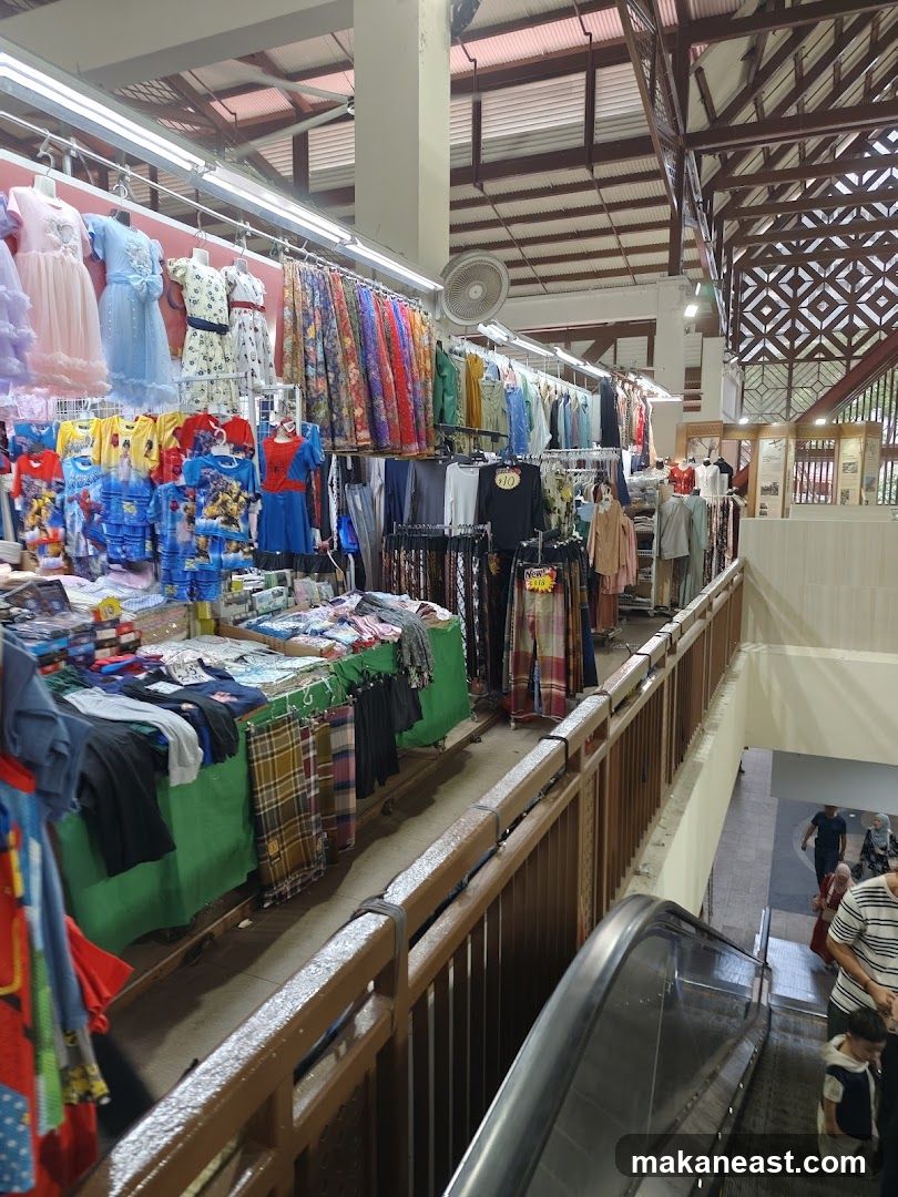 Marketplace with Clothing Stalls