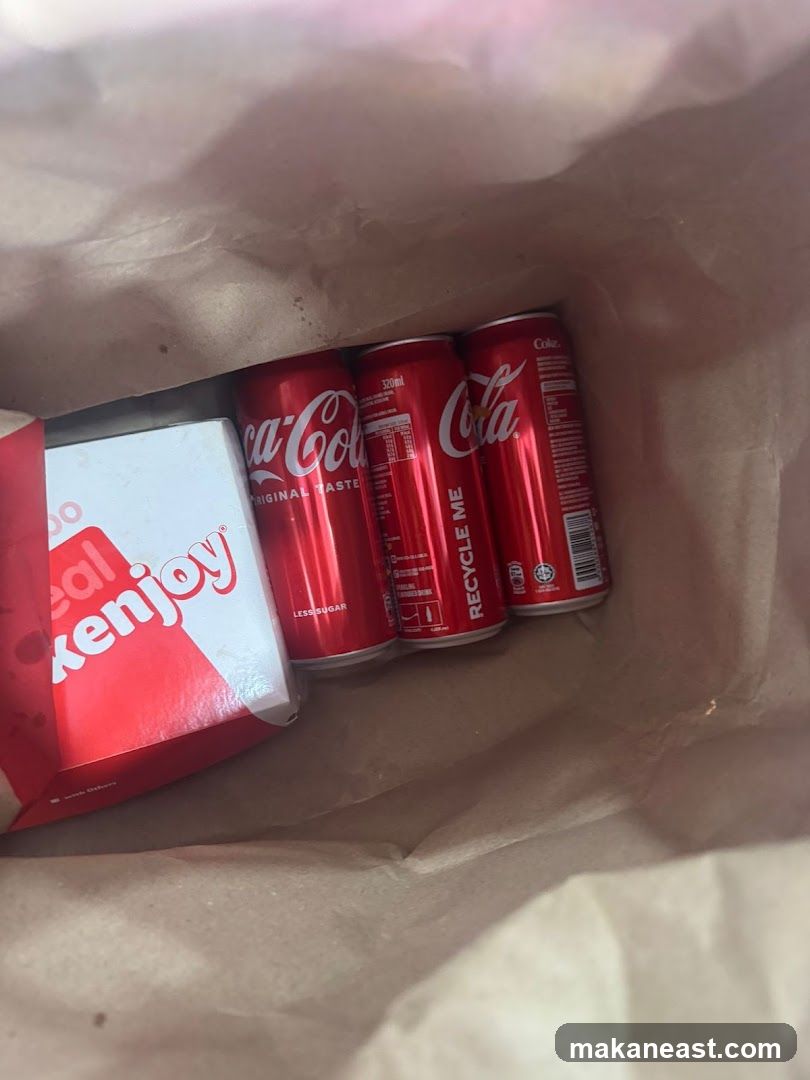 Coca-Cola Cans and Food Packaging