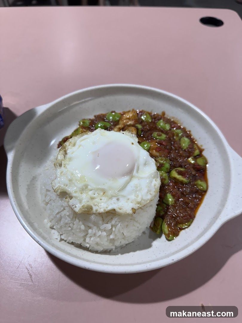 Petai Fried Rice with Fried Egg