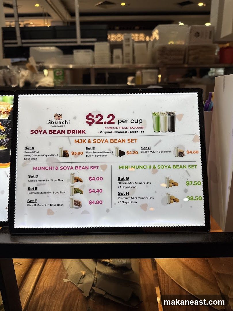 Munchi Pancakes Soya Bean Drink Menu