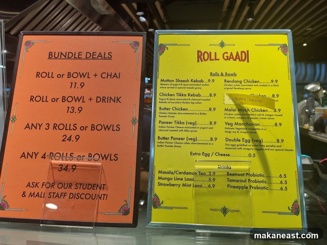 Roll Gaadi Menu