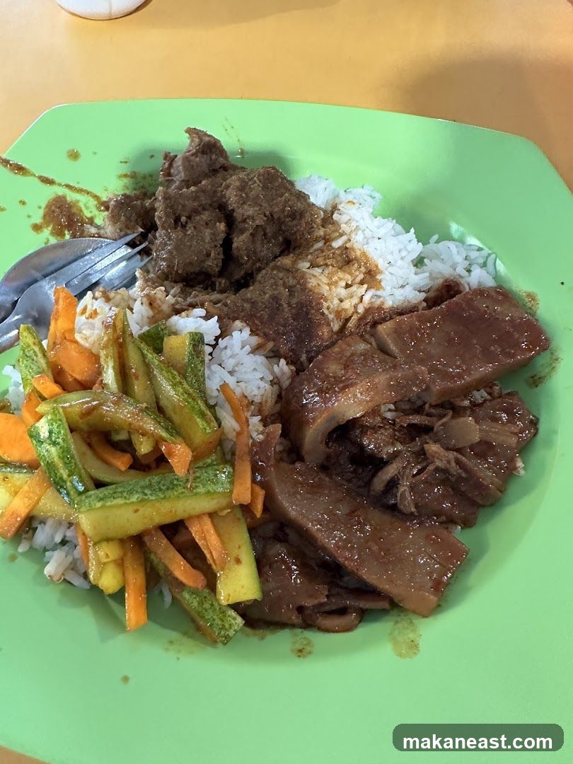 Plate of Rice with Meats and Vegetables