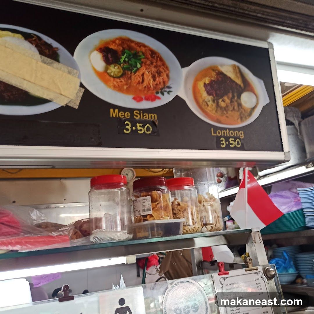 Food stall menu with dishes and prices