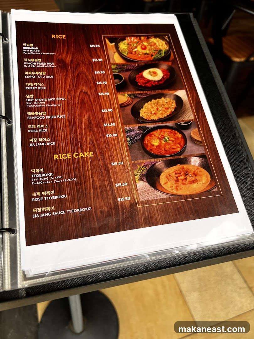 RICE & RICE CAKE MENU