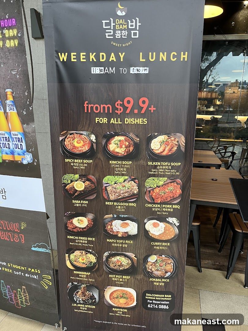 Dalcomhan Bam Weekday Lunch Menu