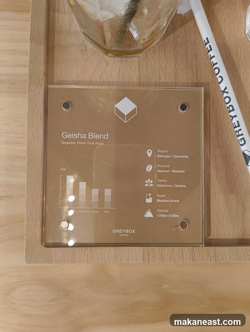 Geisha Blend Coffee Information Card