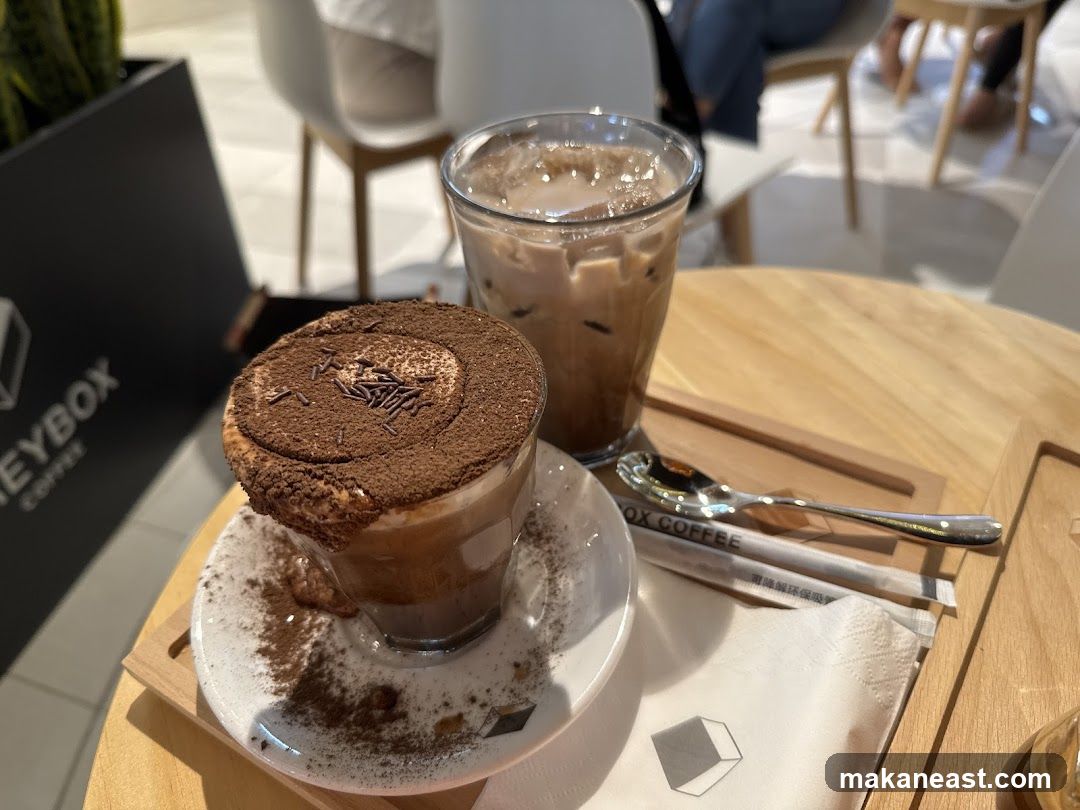 Coffee drinks on a table