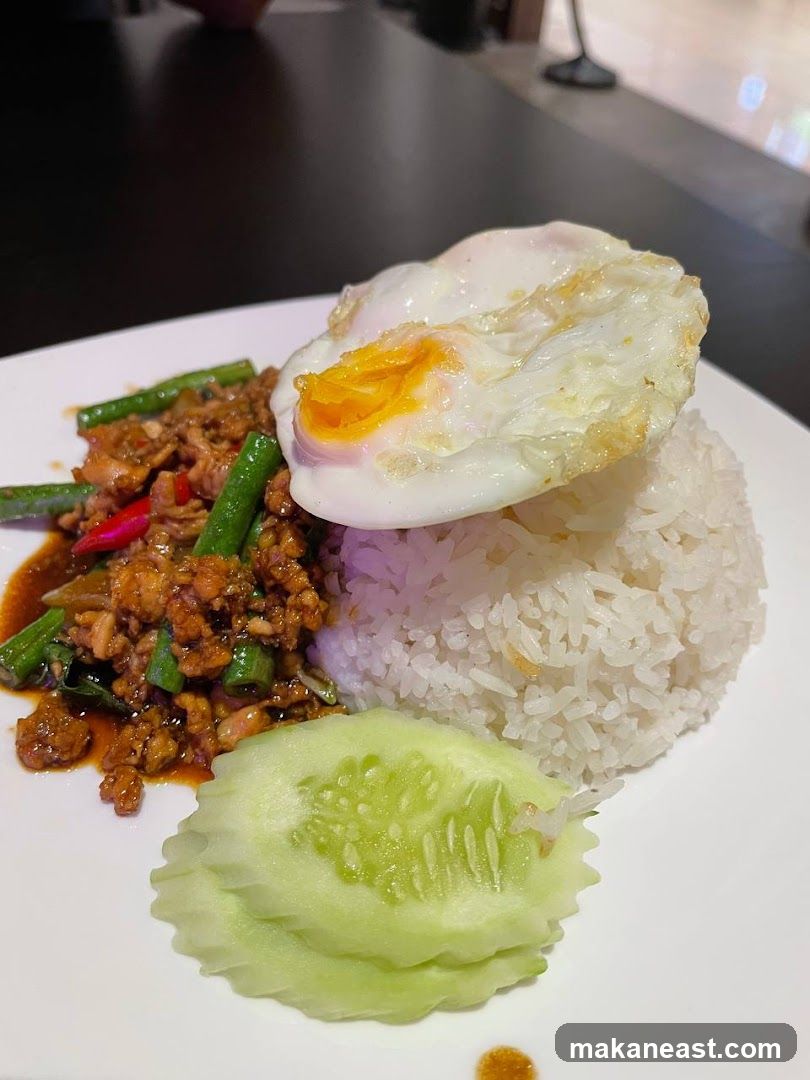 Thai Basil Stir-fry with Rice and Fried Egg