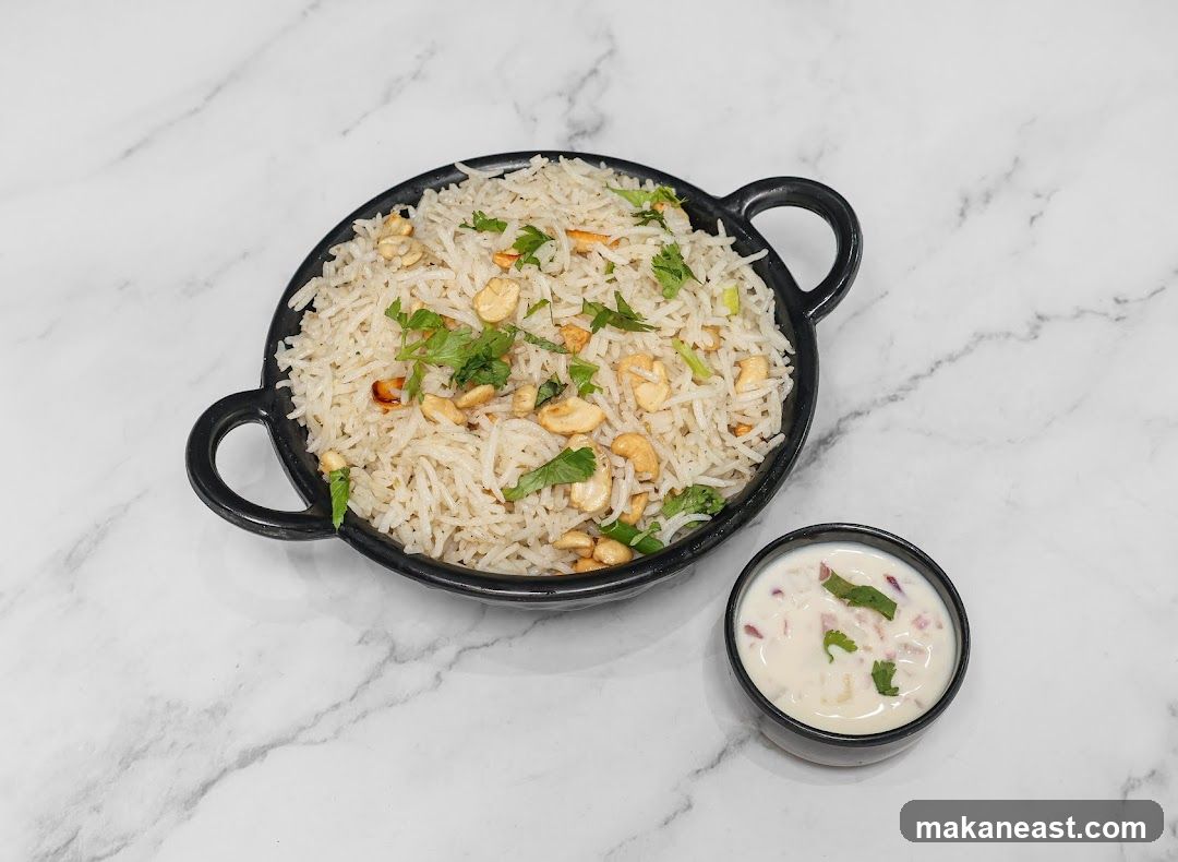Cashew Rice with Raita