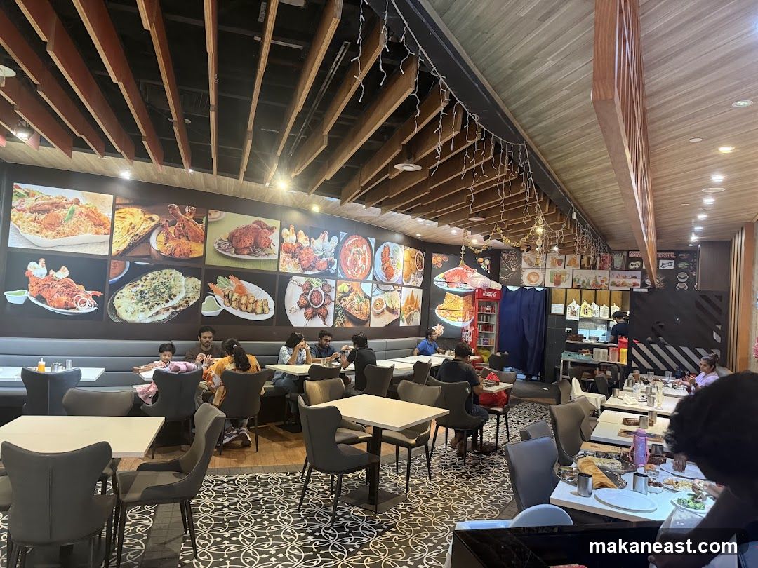 Restaurant Interior with Food Murals