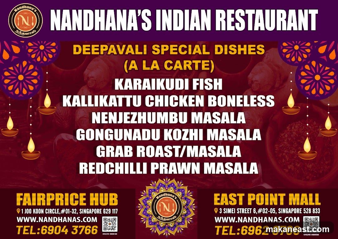 Nandhana's Indian Restaurant Deepavali Special Dishes