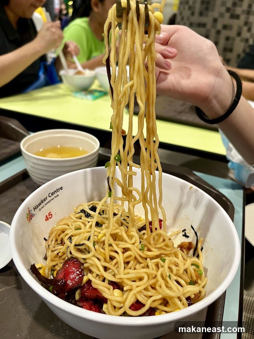 Noodles with Meat and Corn