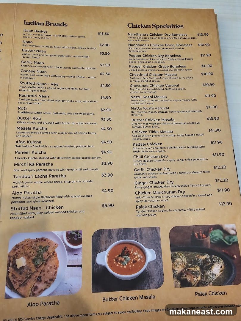 Indian Breads and Chicken Specialties