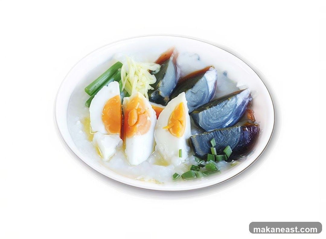 Congee with Century Eggs and Salted Eggs