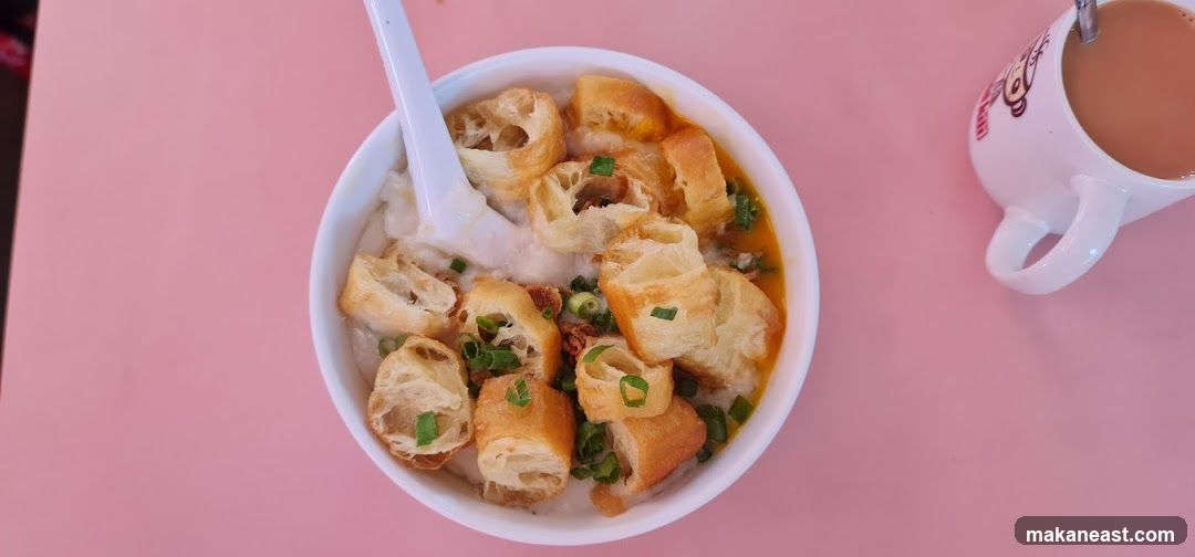Congee with Fried Dough Sticks and Coffee