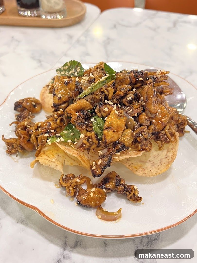 Fried Baby Squid with Crispy Chips