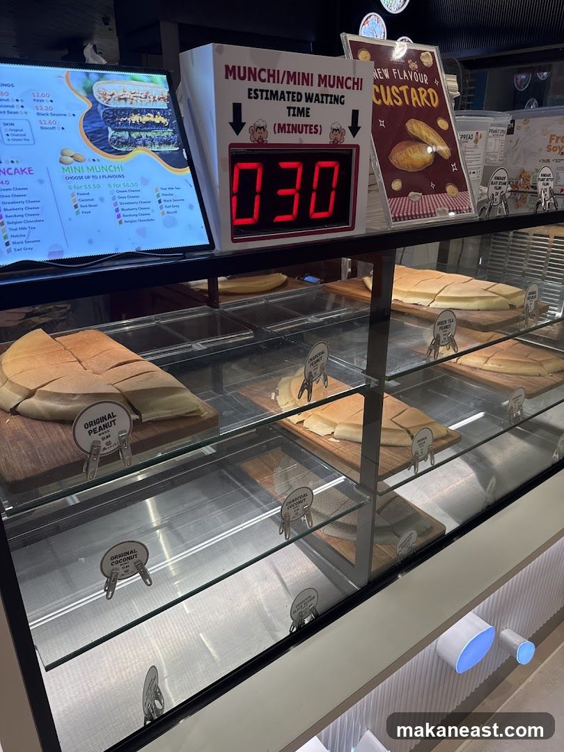 Food display with waiting time indicator