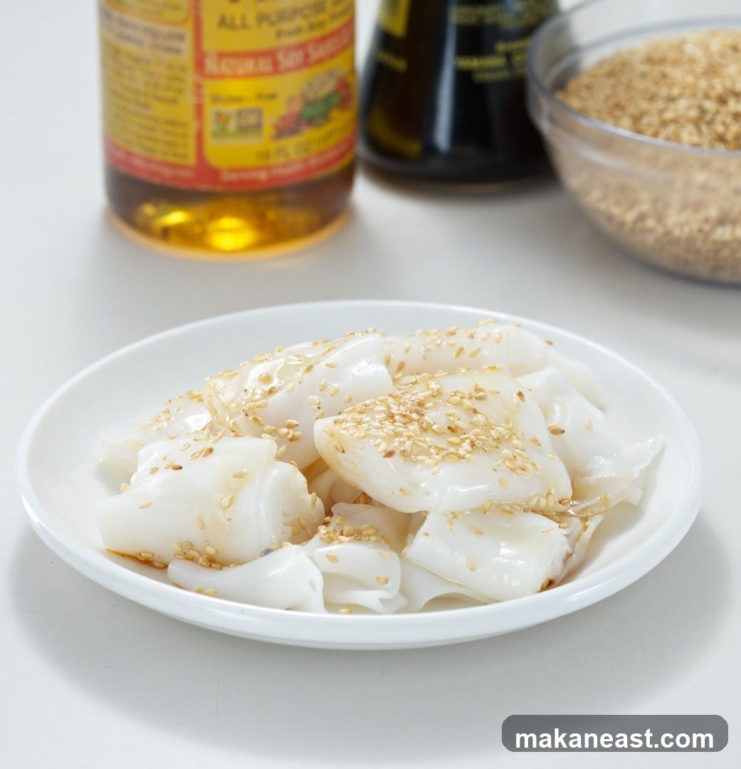 Rice Noodle Dish with Sesame Seeds