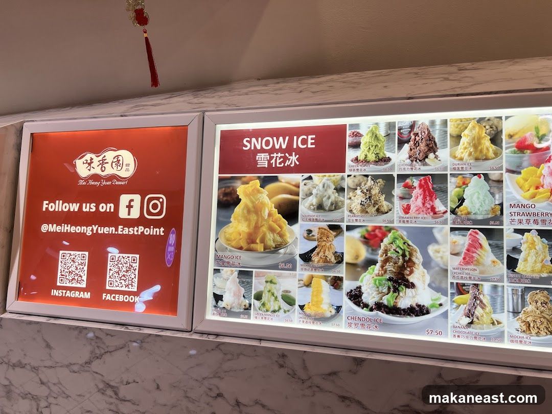 Snow Ice Menu
