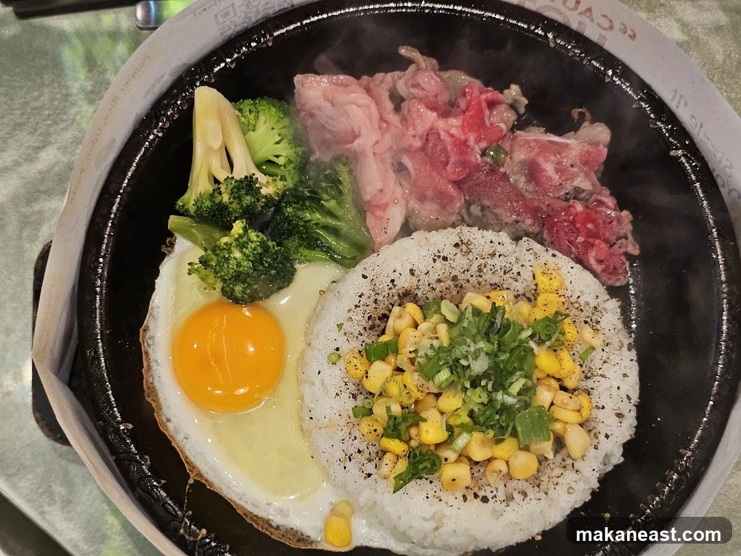 Sizzling Beef and Rice Plate