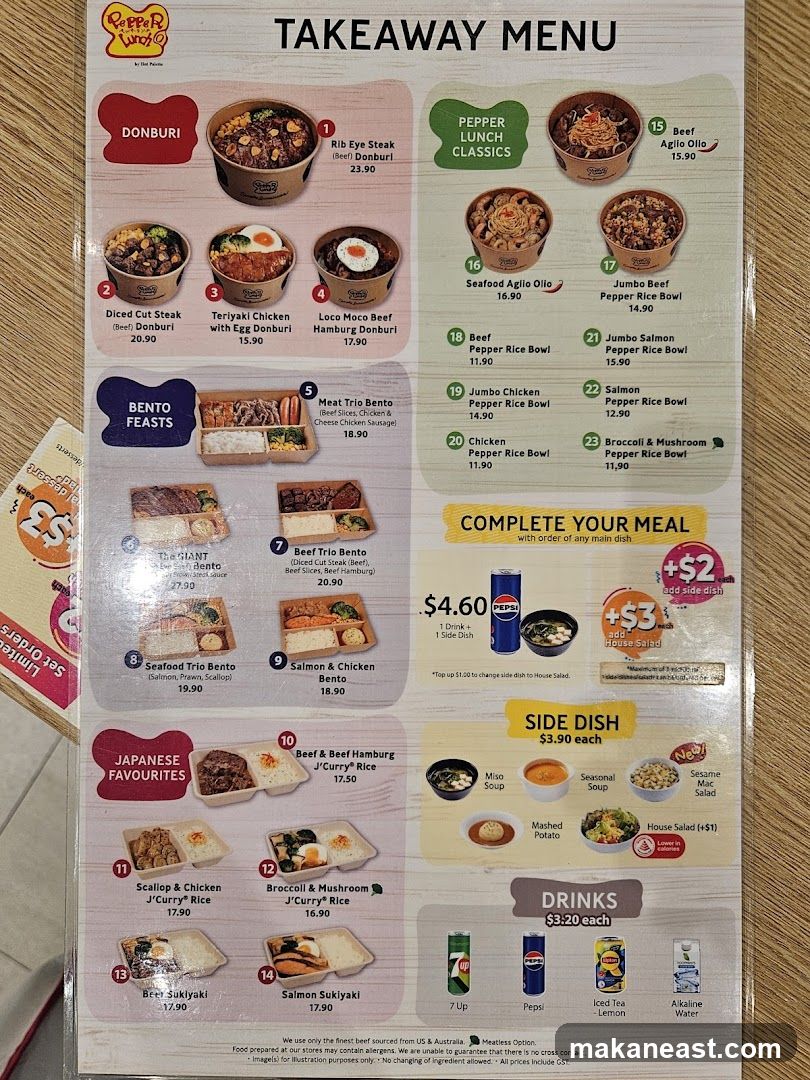 TAKEAWAY MENU
