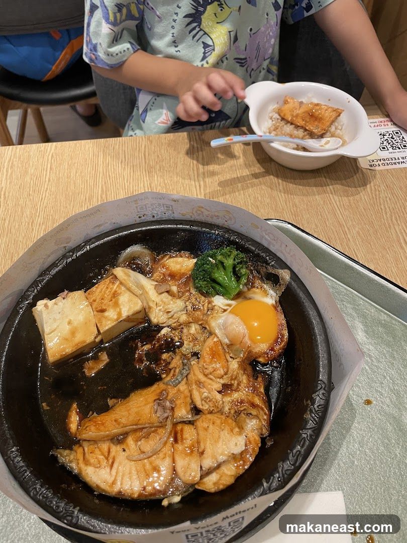Salmon and Tofu Sizzling Plate