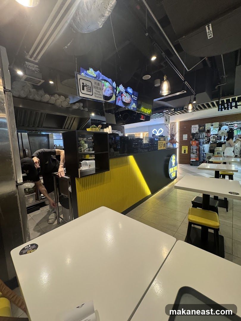 Restaurant Interior with Seating and Counter