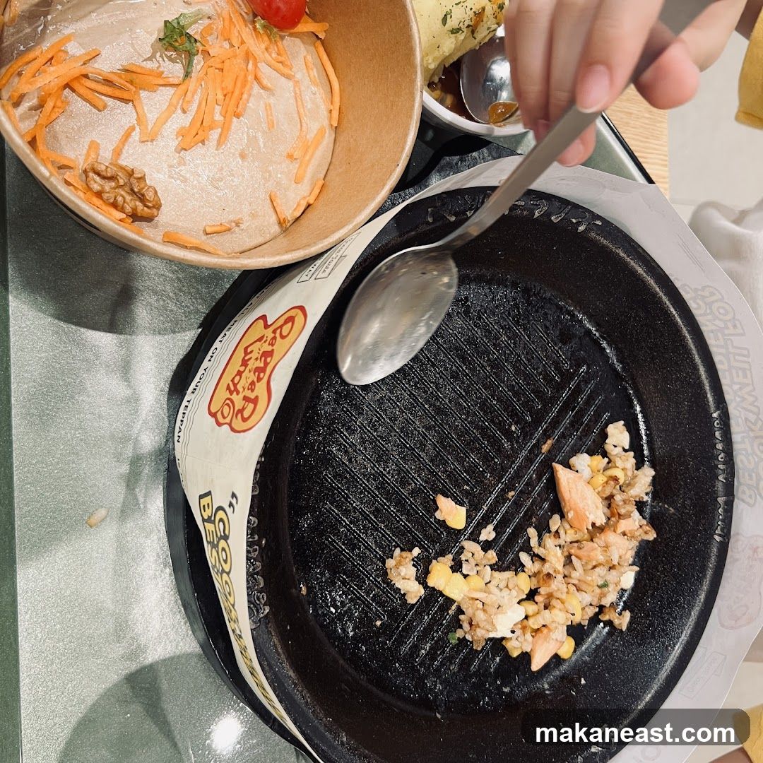Leftover Food on Teppan Grill