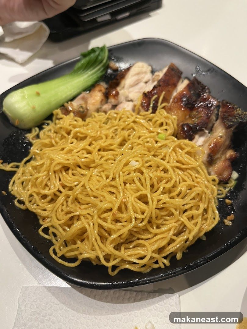 Noodles with Sliced Meat and Bok Choy