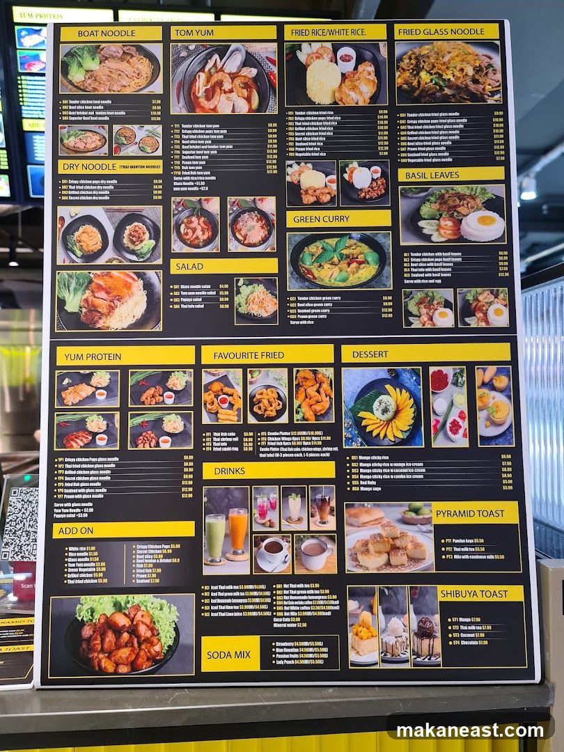 Thai Food Menu