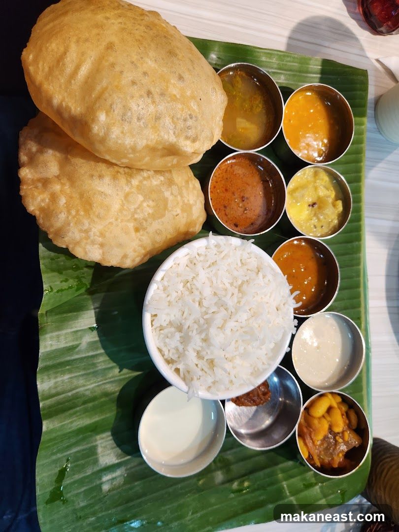 Indian Meal on Banana Leaf