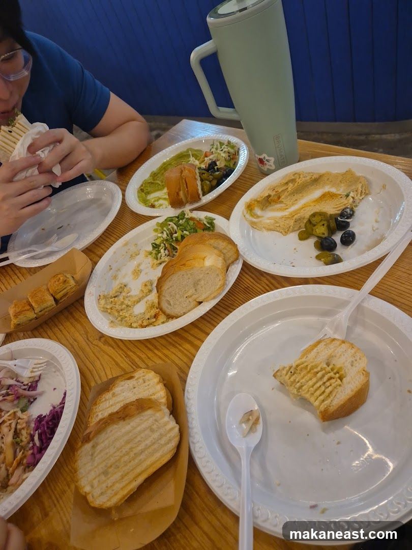 Meal with Hummus and Bread