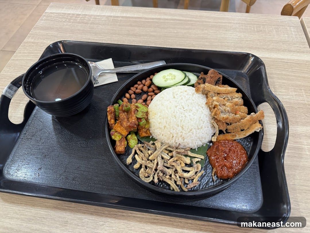 Nasi Lemak with Fried Chicken