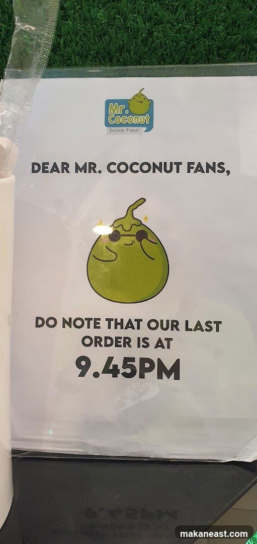 Mr. Coconut Last Order Notice
