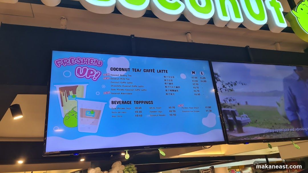 Coconut Tea/Caffè Latte Menu