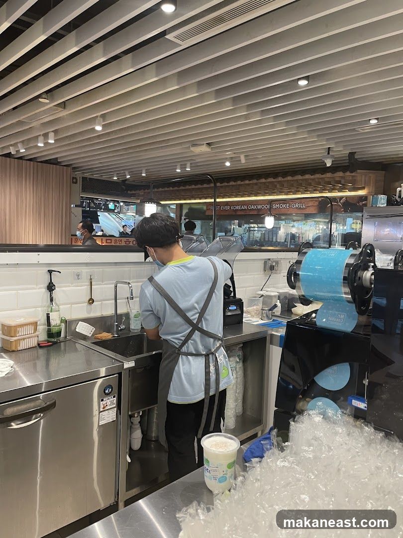 Staff preparing drinks