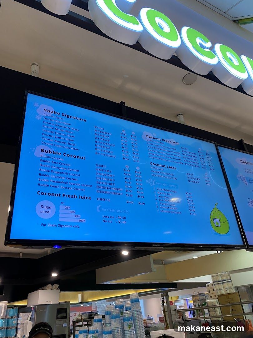 Coconut Menu