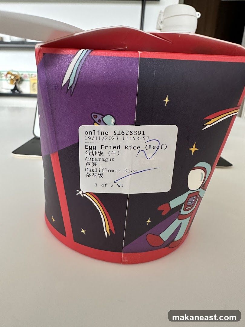 Takeout Box with Food Order