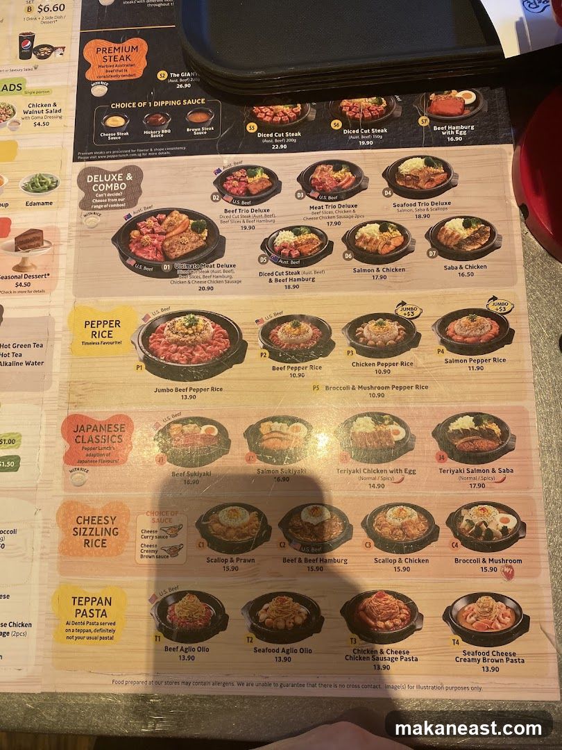 Pepper Lunch Menu