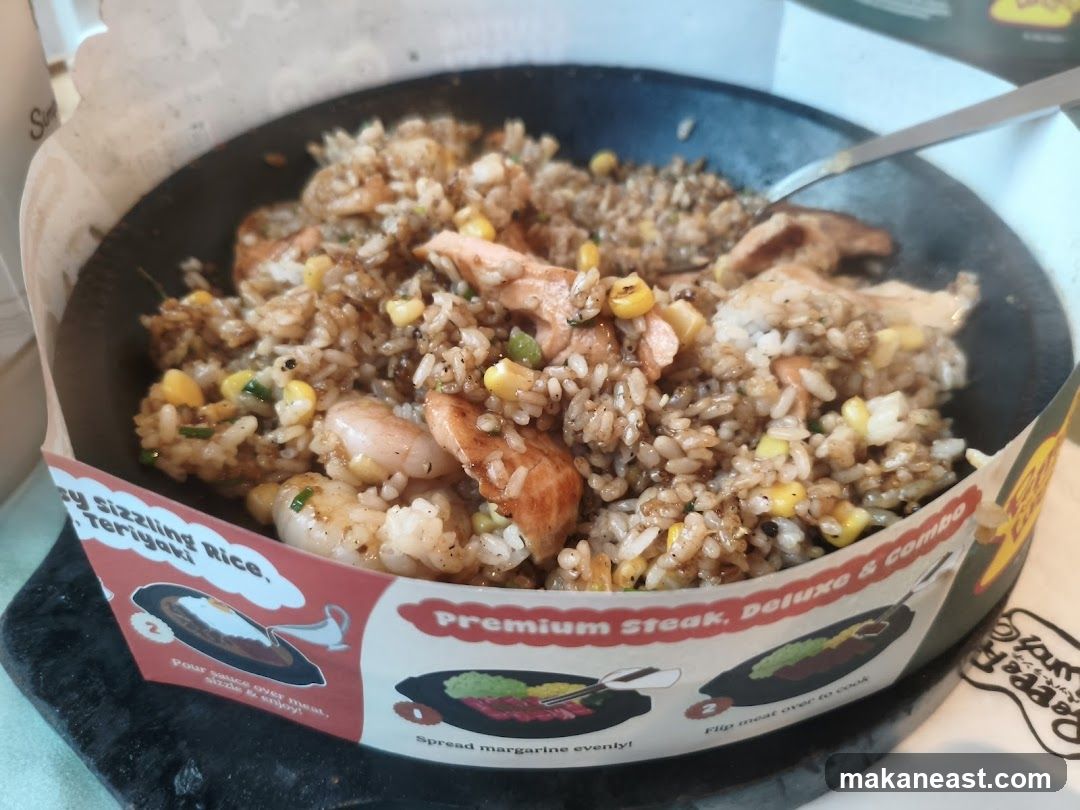 Sizzling Rice with Salmon and Shrimp