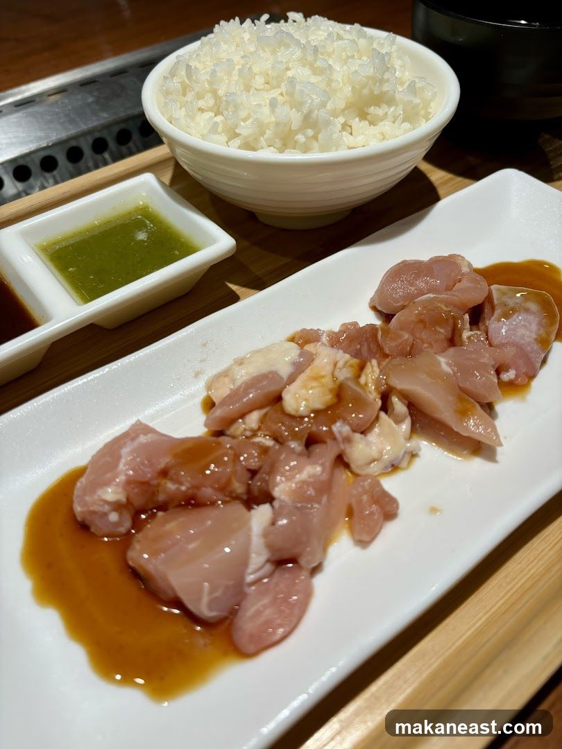 Raw Chicken with Rice and Sauces