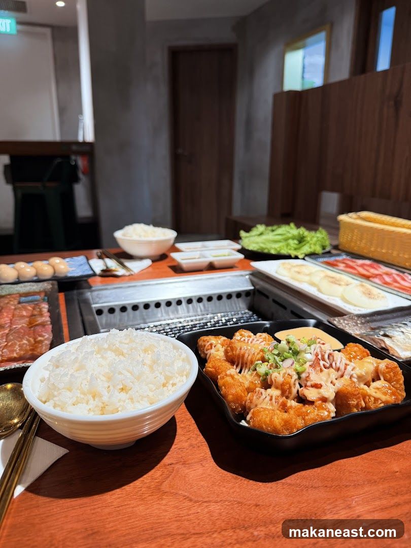Table with Korean BBQ Ingredients