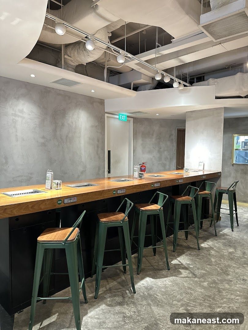 Restaurant Interior with Bar Seating