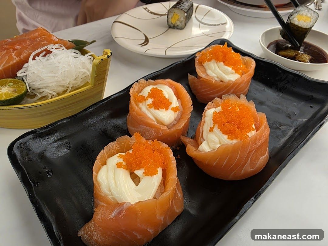 Salmon Rolls with Roe
