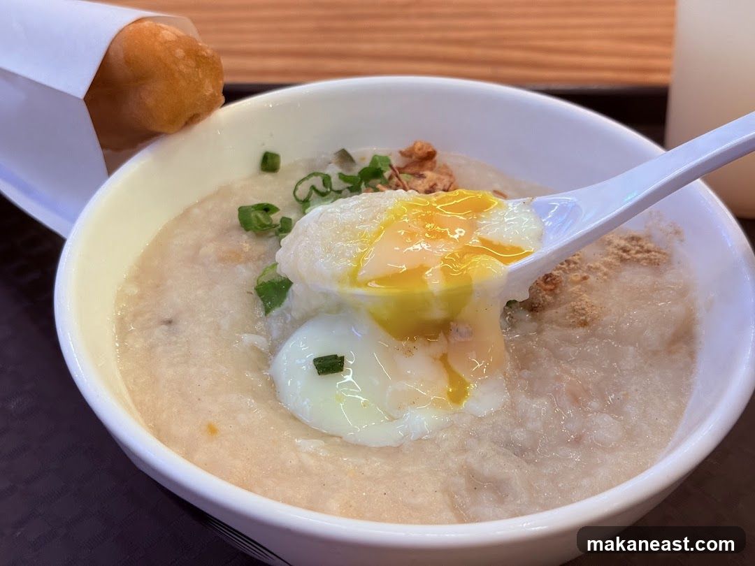 Congee with Egg and Fried Dough Stick