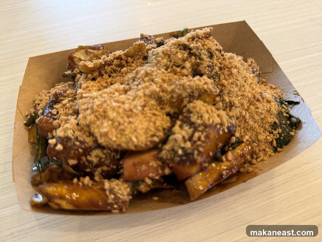 Food dish with crushed peanuts