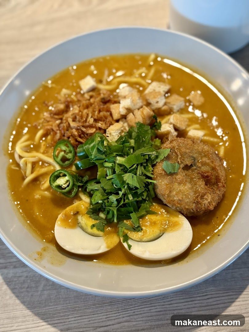 Noodle Soup with Egg and Fried Patty